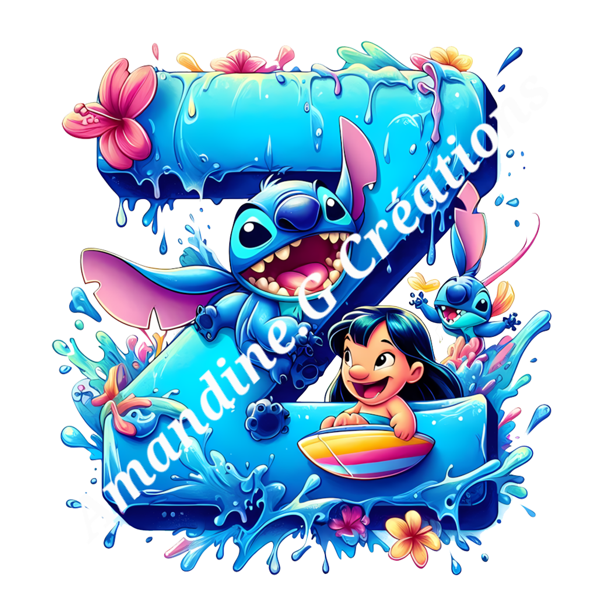 Porte clés lettre stitch