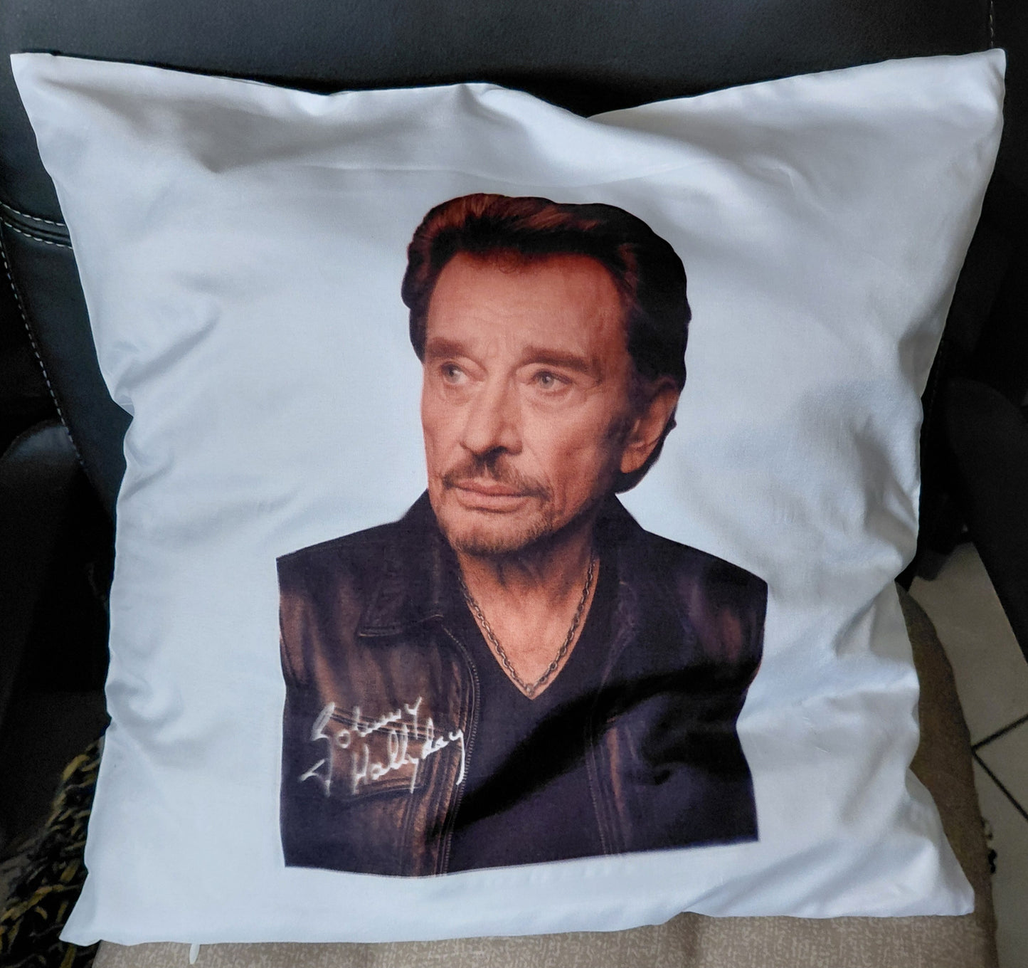 Housse de coussin Johnny Hallyday