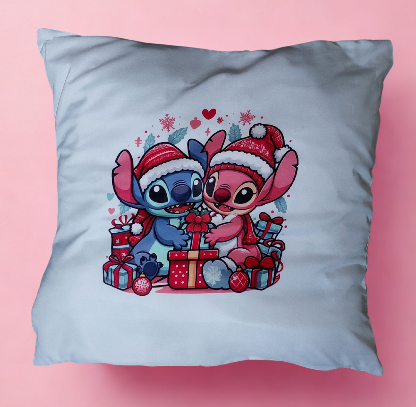 Housse de coussin Stitch et Angel de Noël