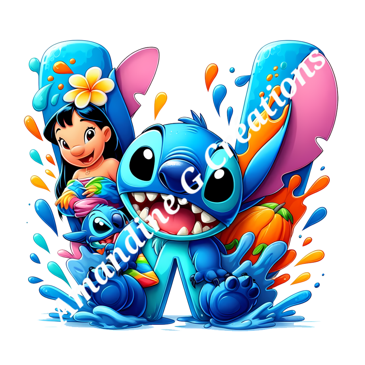 Porte clés lettre stitch