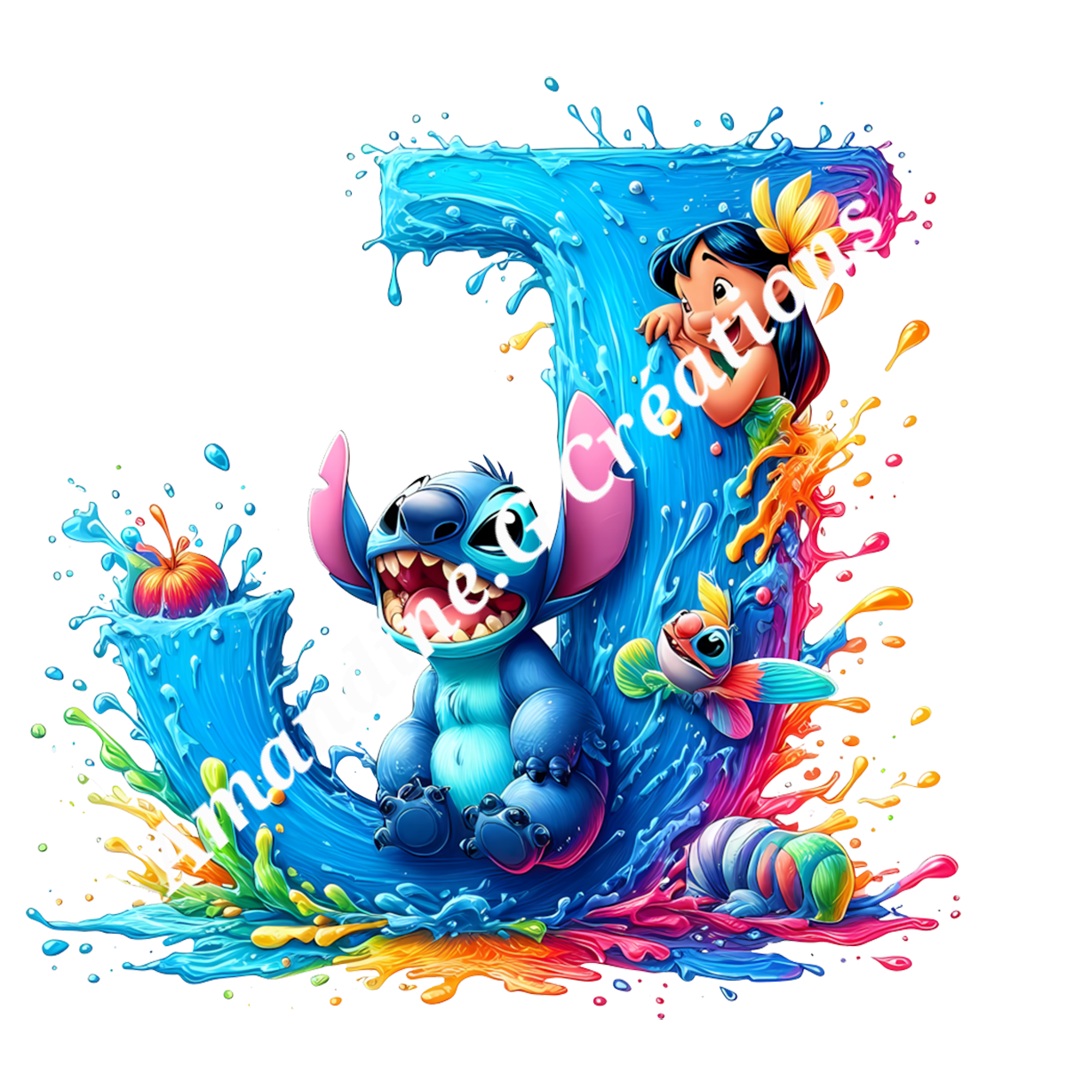 Porte clés lettre stitch