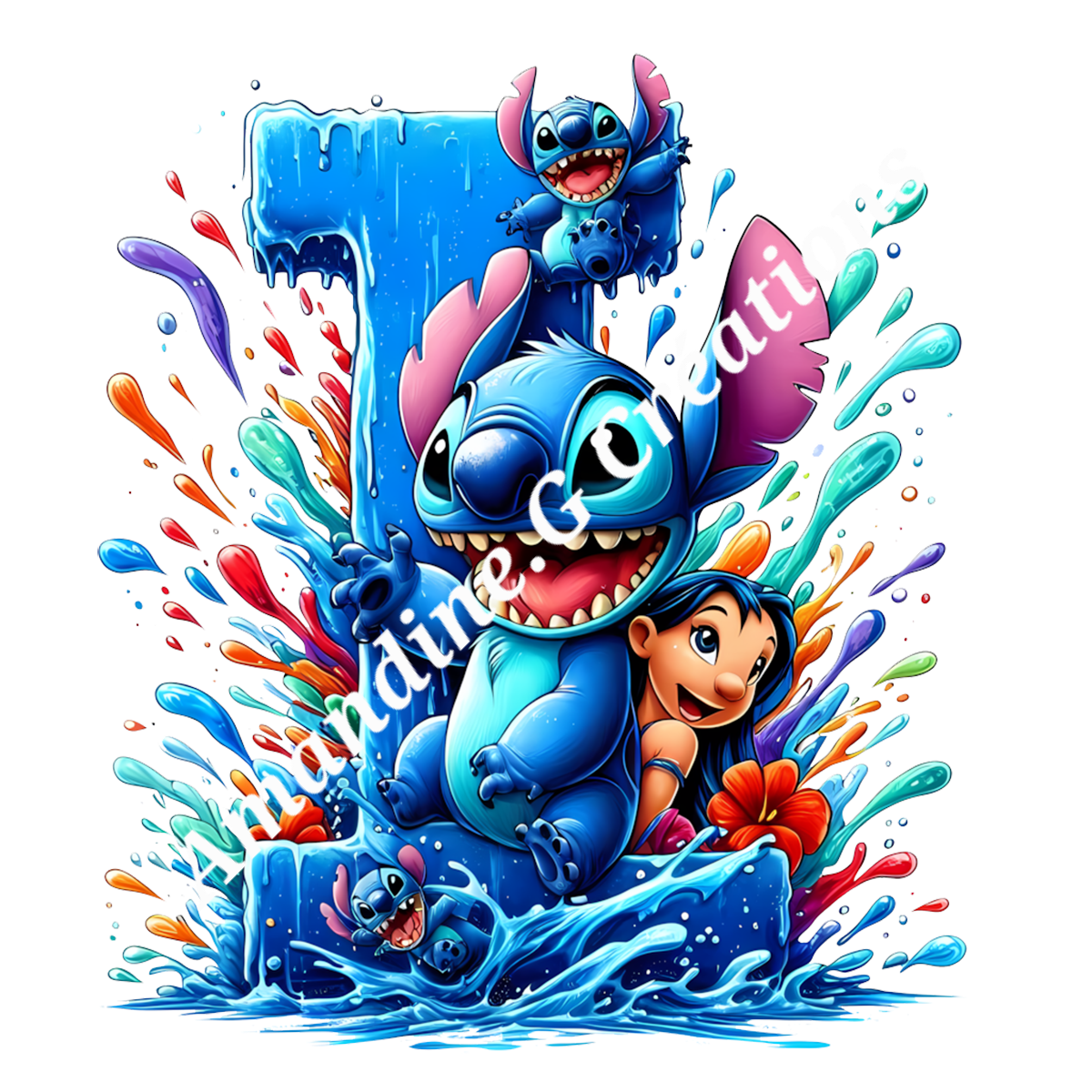 Porte clés lettre stitch