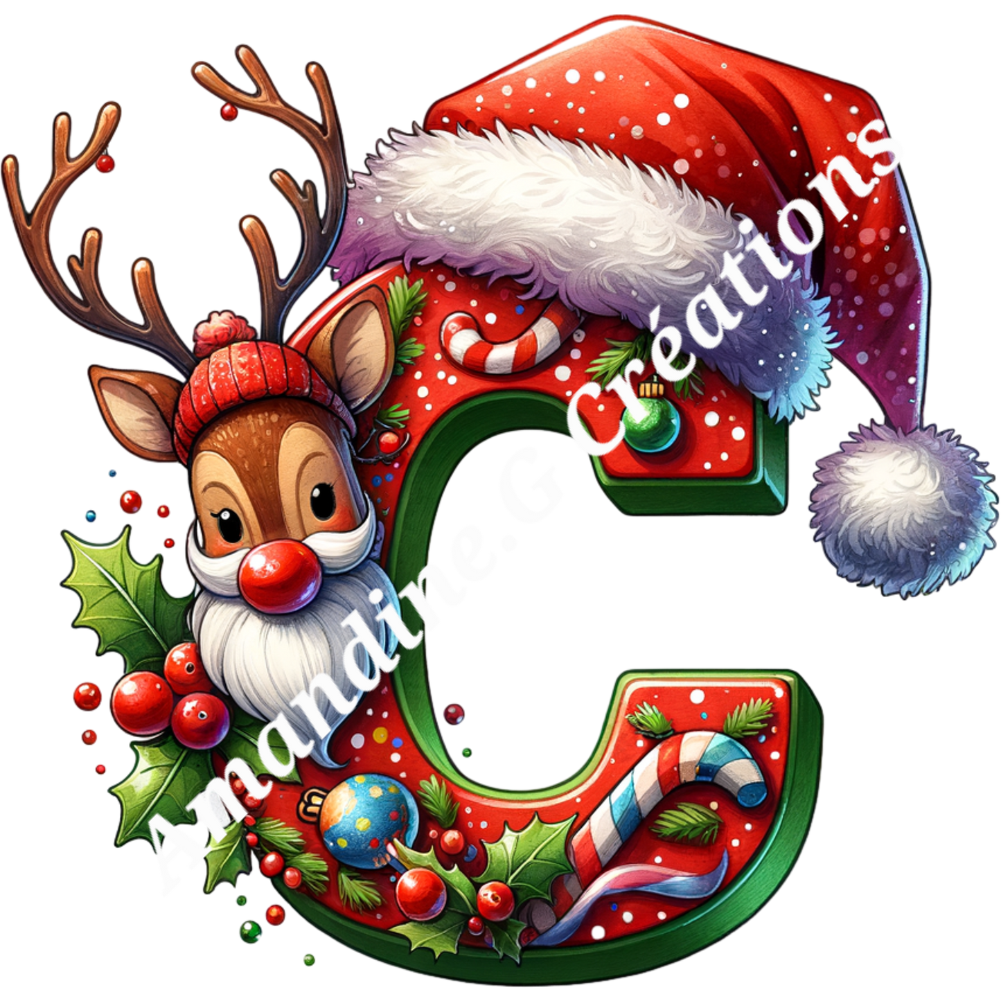 Porte clés lettre de Noël