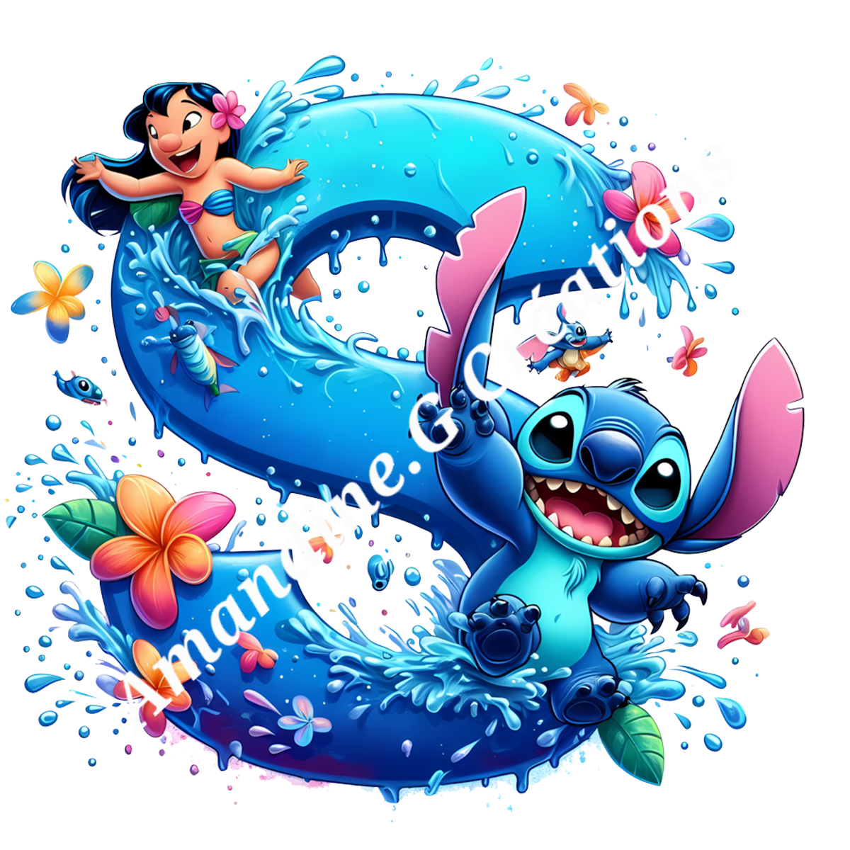 Porte clés lettre stitch