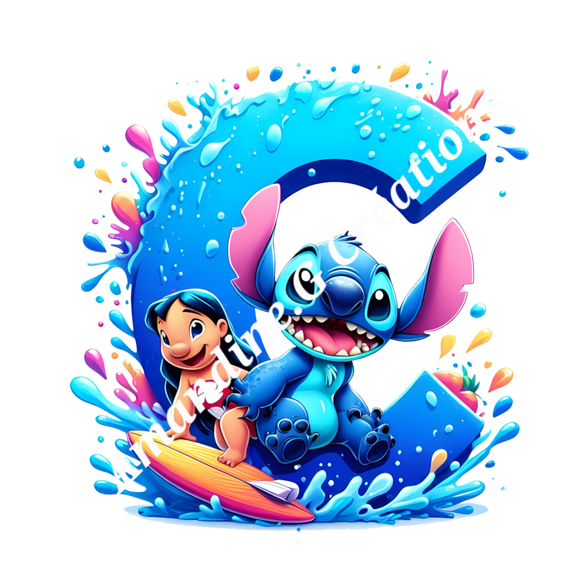 Porte clés lettre stitch