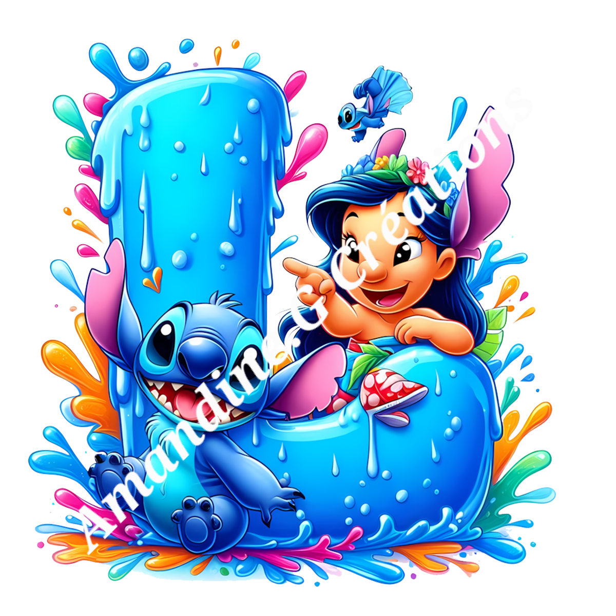 Porte clés lettre stitch