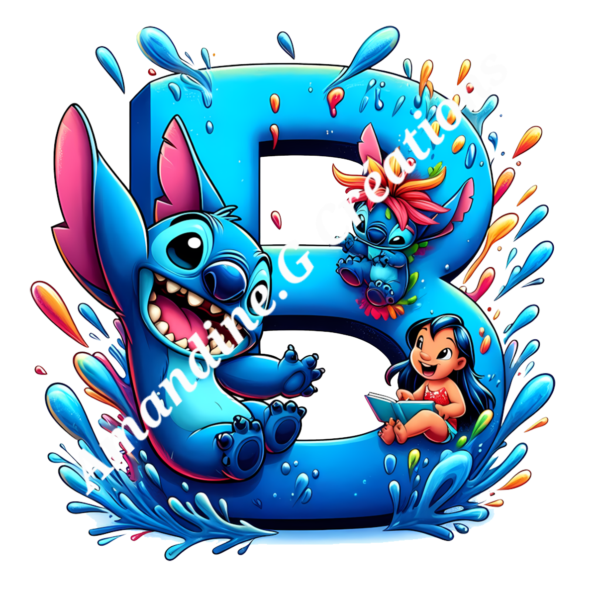 Porte clés lettre stitch