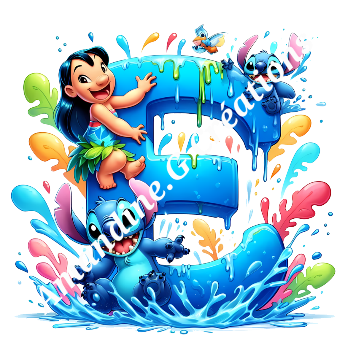 Porte clés lettre stitch