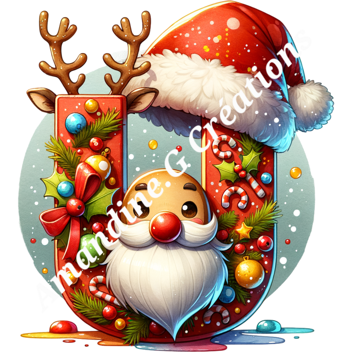 Porte clés lettre de Noël