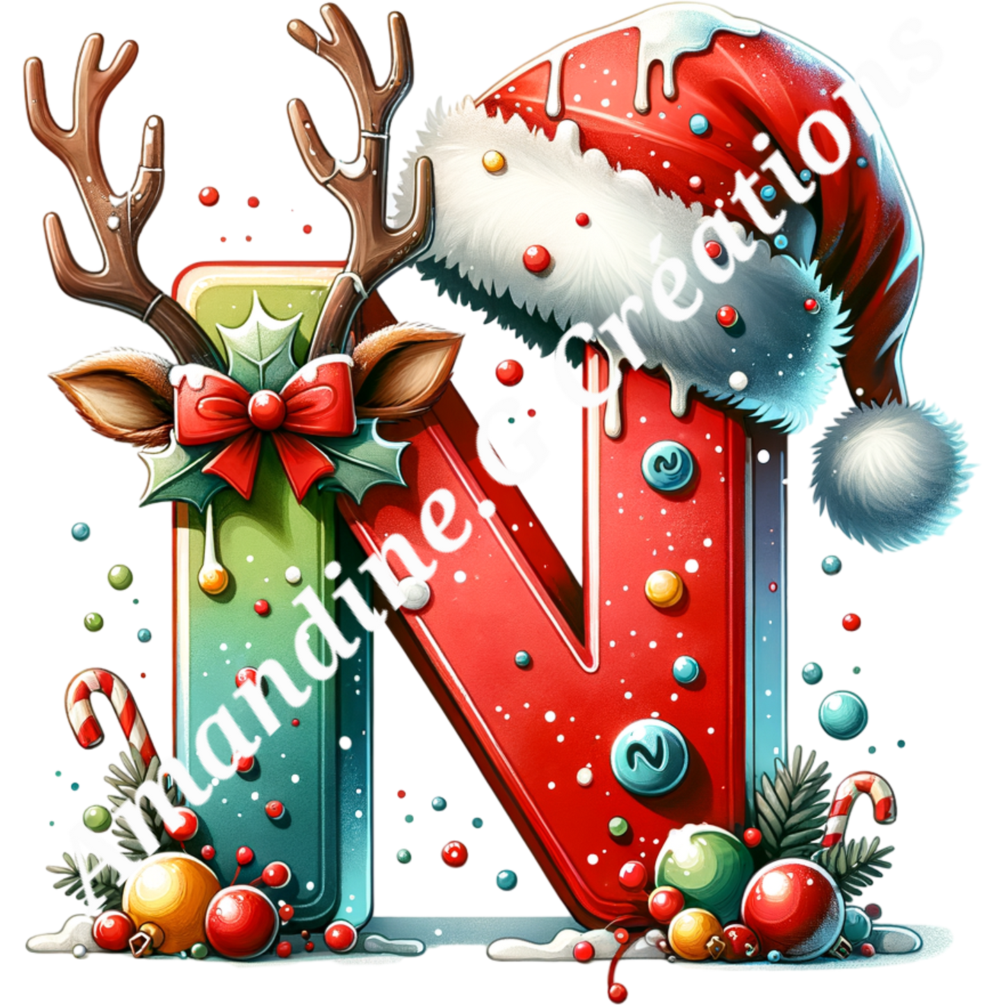 Porte clés lettre de Noël