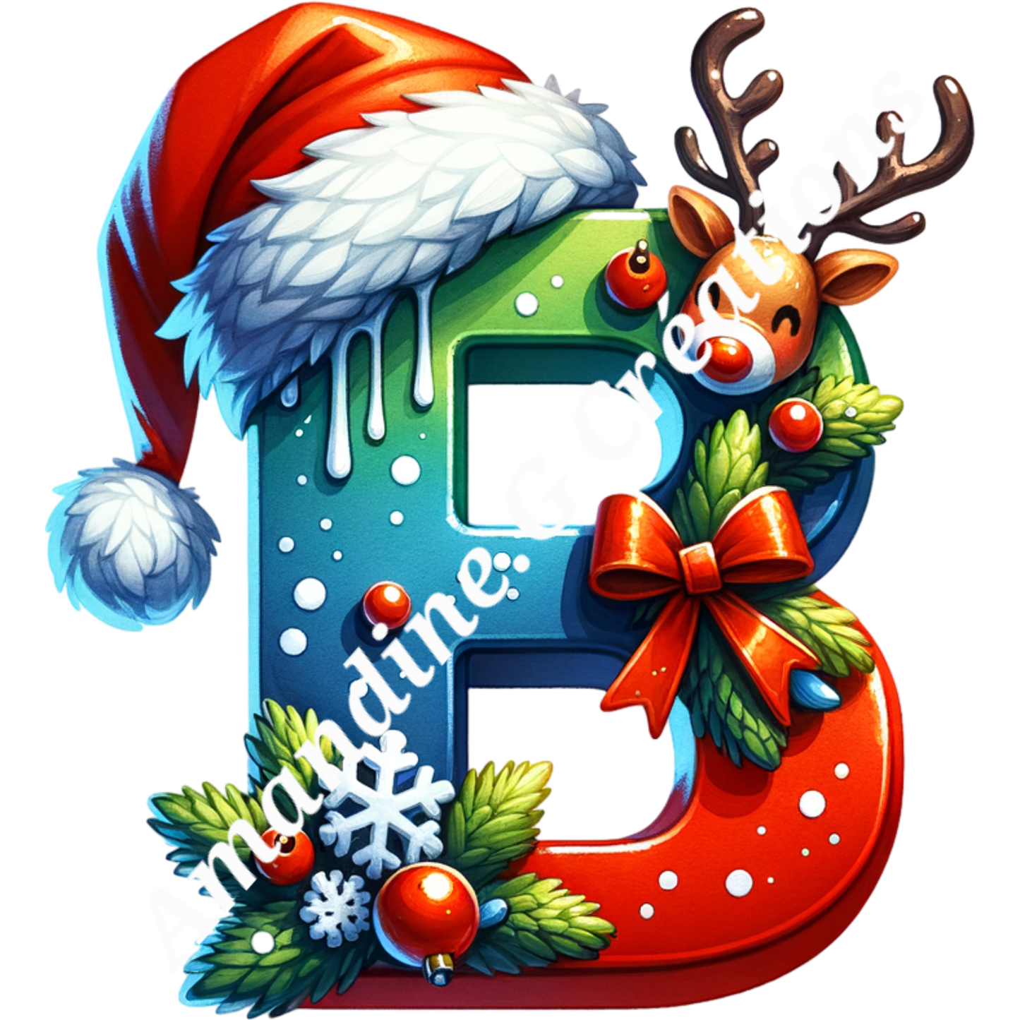 Porte clés lettre de Noël