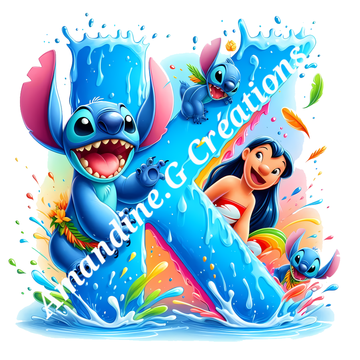 Porte clés lettre stitch