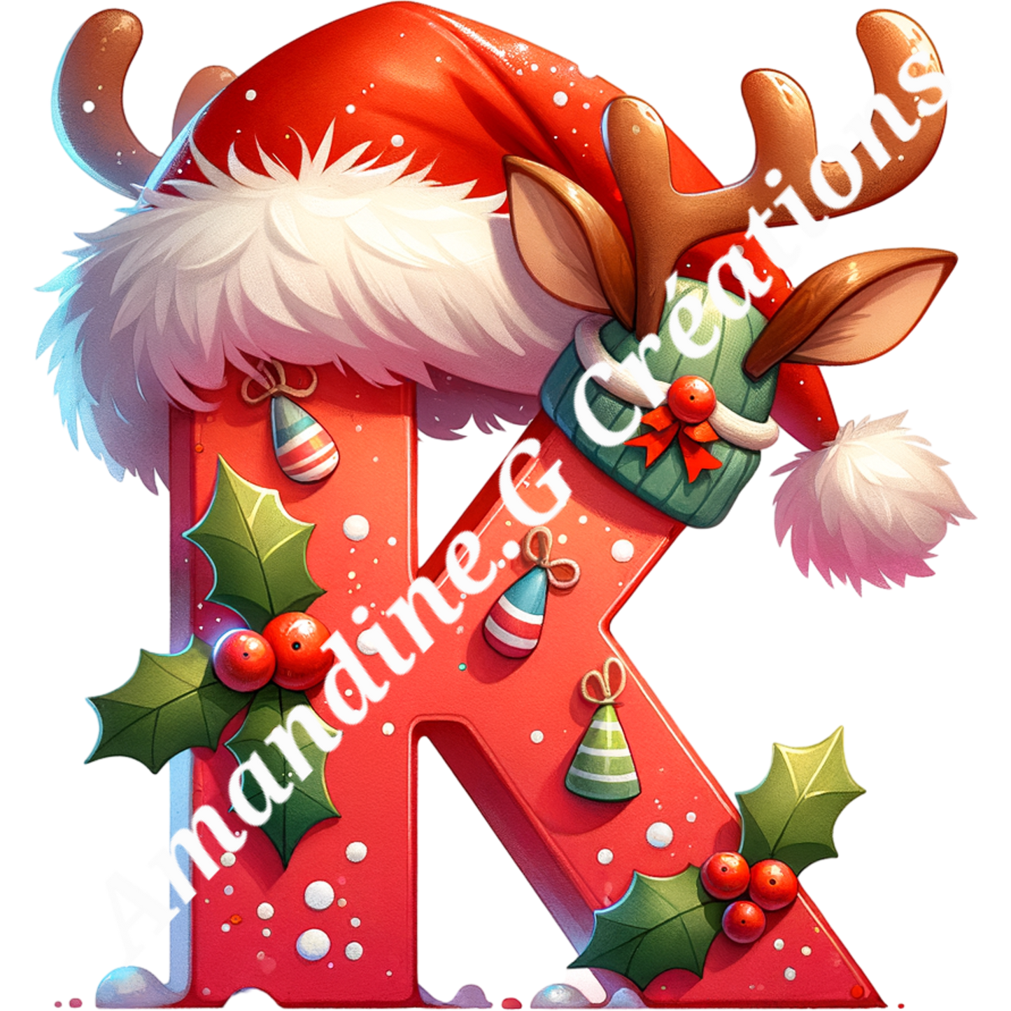 Porte clés lettre de Noël