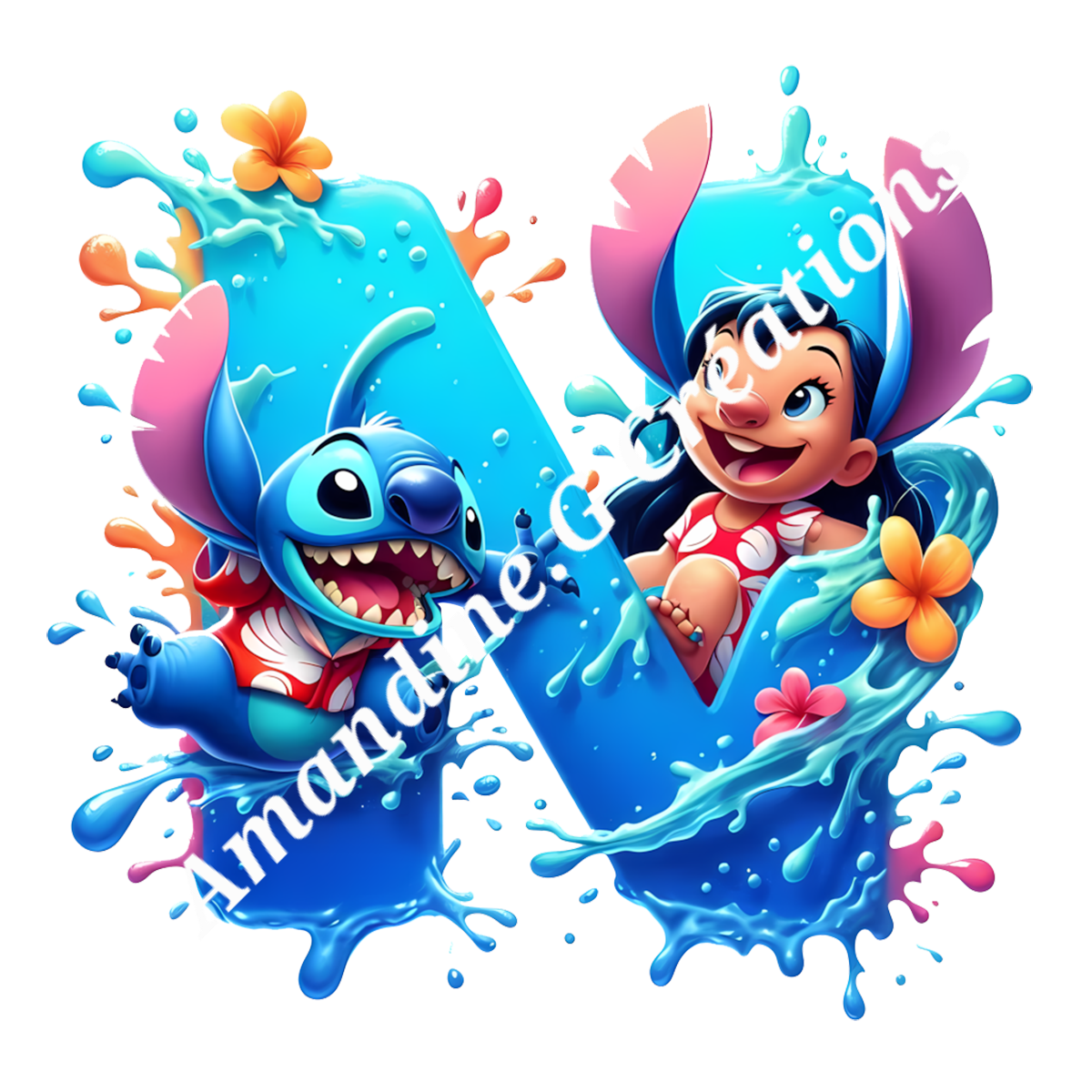 Porte clés lettre stitch