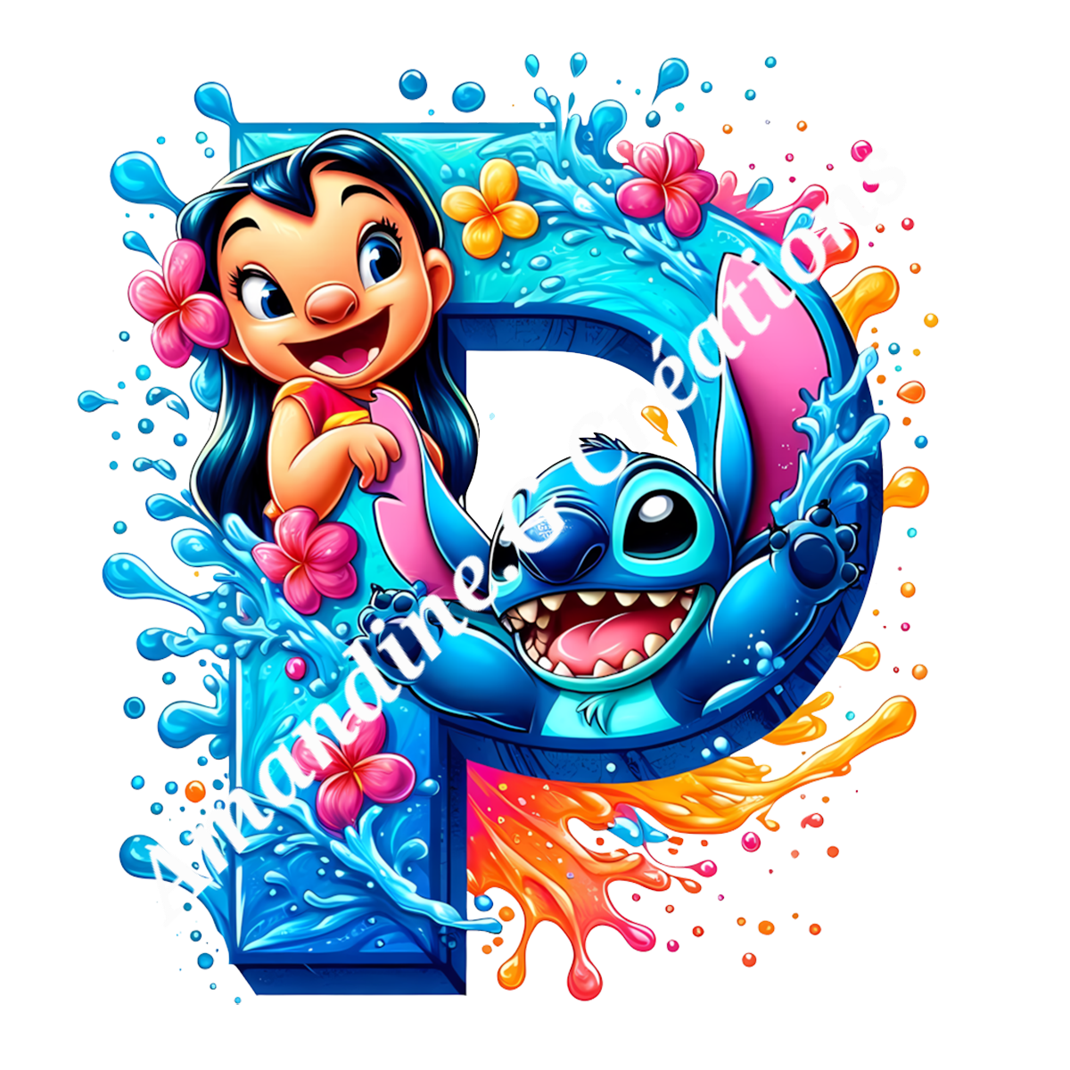 Porte clés lettre stitch