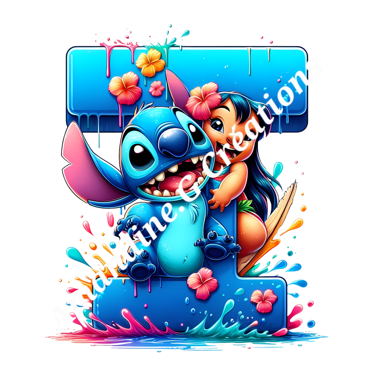 Porte clés lettre stitch