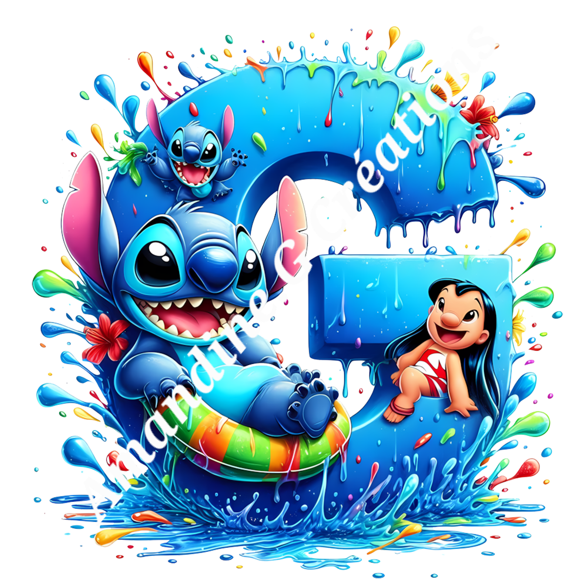 Porte clés lettre stitch