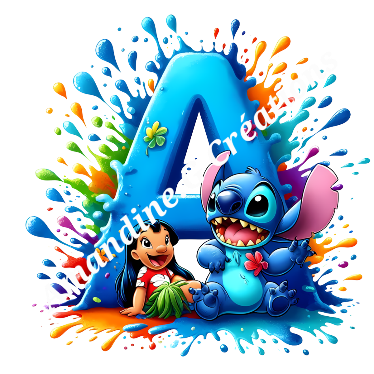 Porte clés lettre stitch